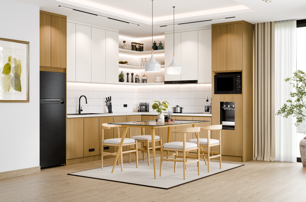 desain kitchen set letter L